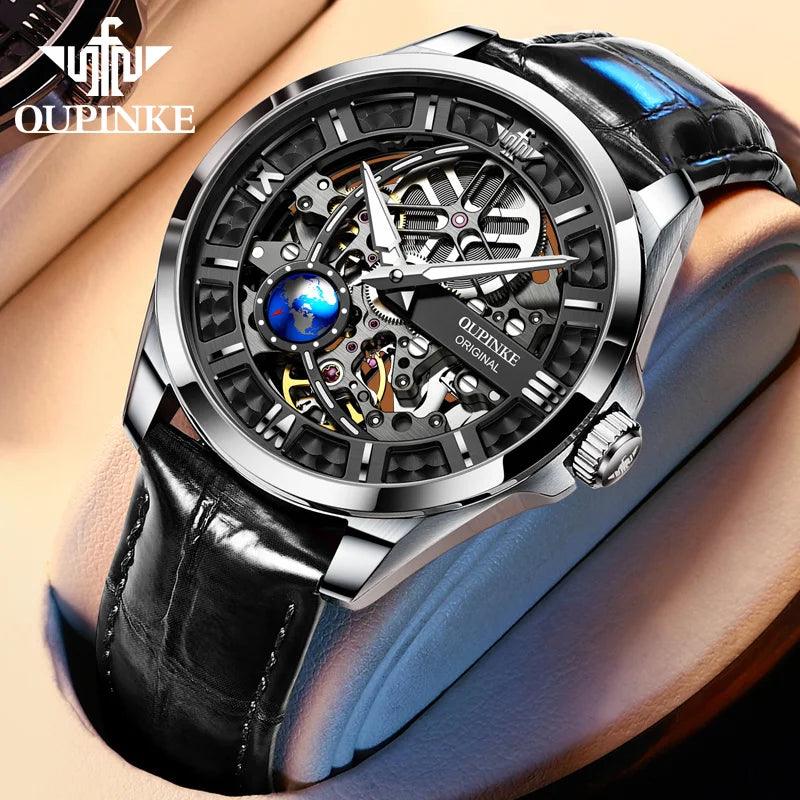 relógio mecânico automático masculino, rotação 3D Vision, segundo mostrador, safira, marca superior, luxo - ffenixdosrelogios