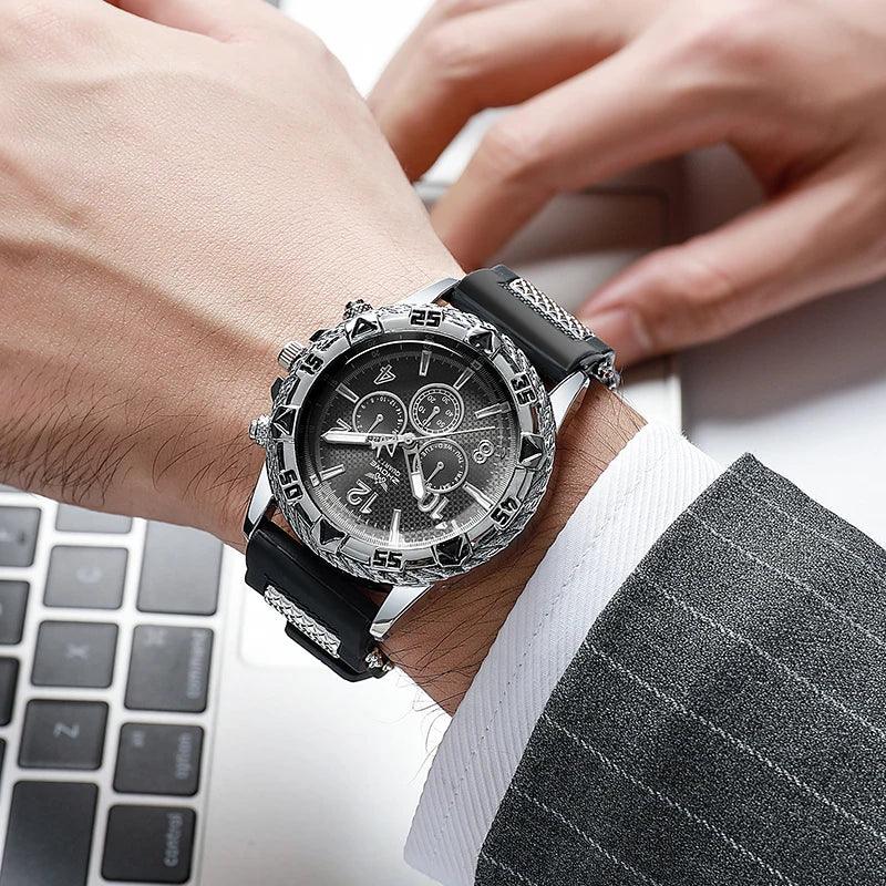 Silicone Quartz Sports Watch para homens, relógio Relogio, relógio masculino - ffenixdosrelogios
